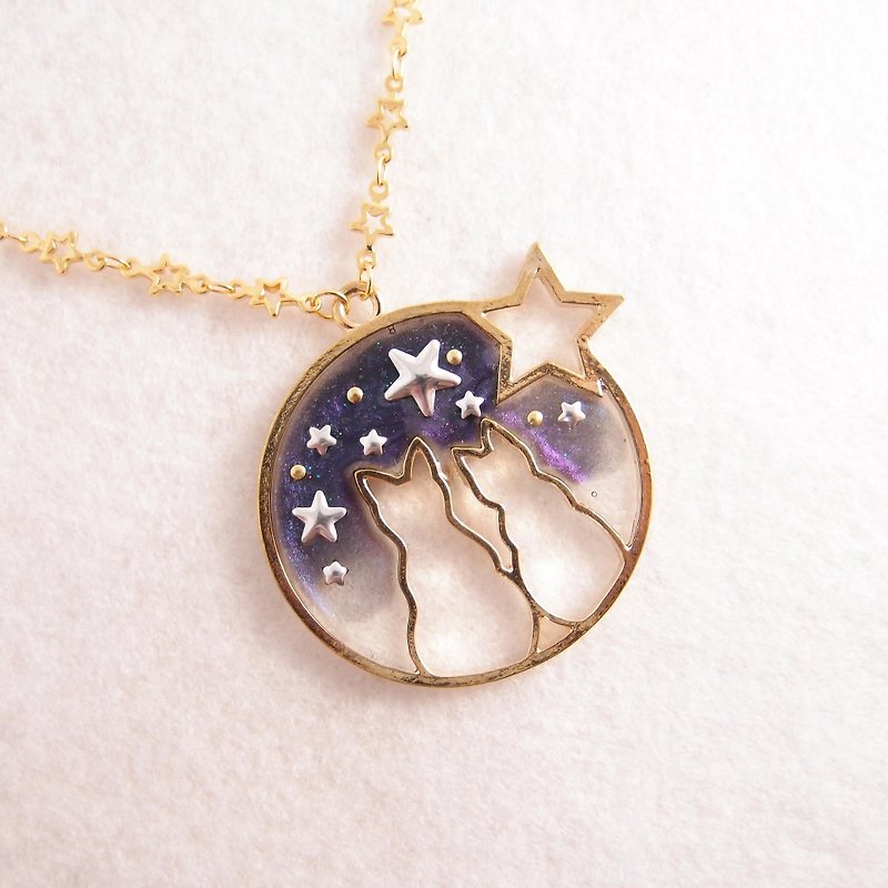 With you the stars [CN0176]. Refreshing Gem Star x x x couple x hypoallergenic cat fade necklace - Necklaces - Other Materials Blue