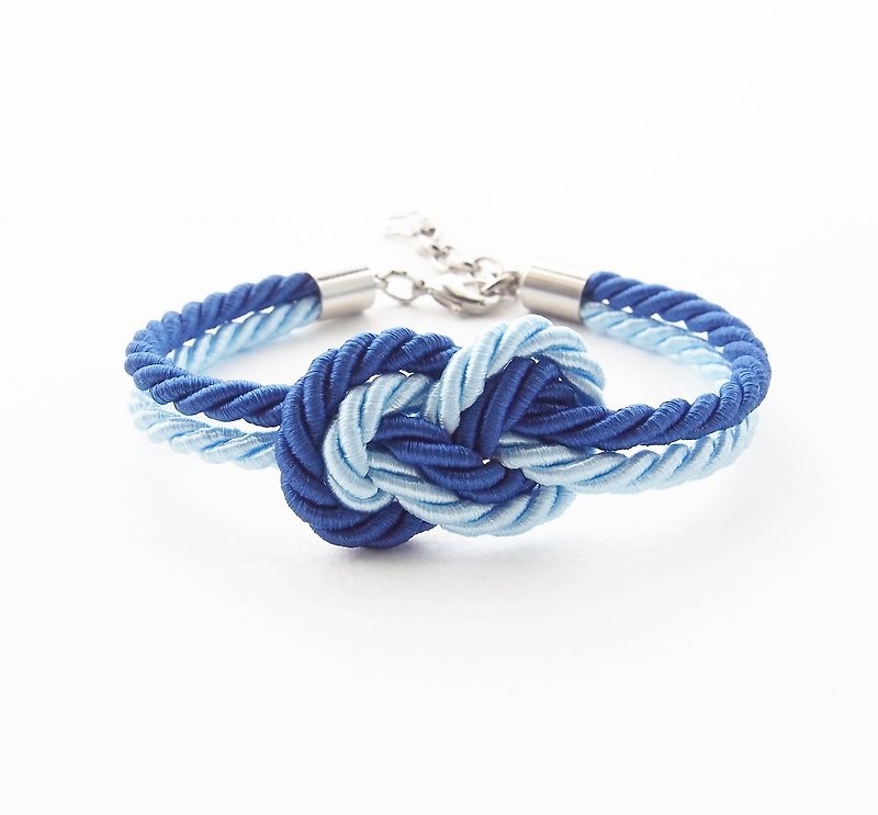 Blue infinity knot rope bracelet