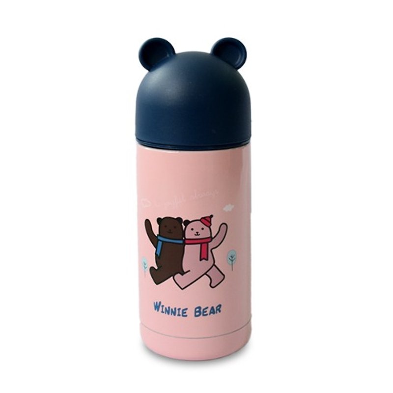 Winnie bear304 mug - blue cover - Teapots & Teacups - Other Metals 