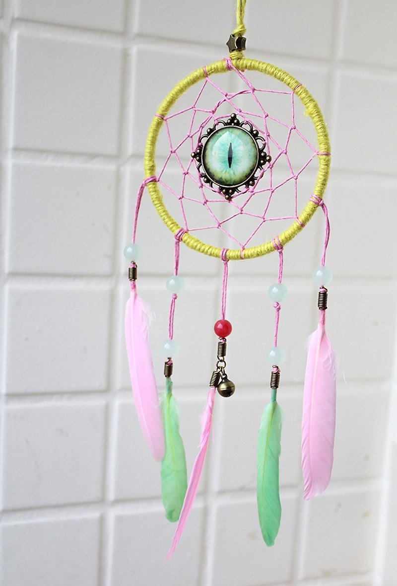 Cat guardian. Dreamcatcher - large (about 10 cm circle) - Other - Other Materials Brown