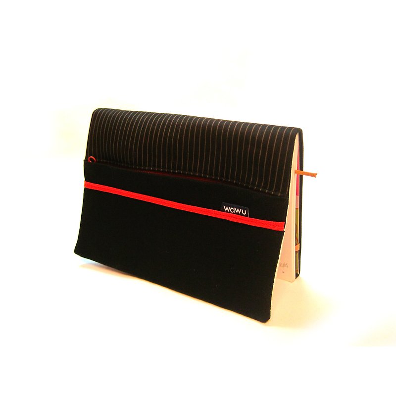 WaWu 25K cloth slipcase (black stripe) - สมุดบันทึก/สมุดปฏิทิน - ผ้าฝ้าย/ผ้าลินิน สีดำ