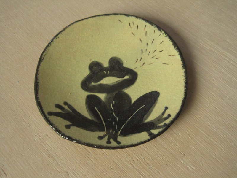 DoDo Handmade Whispers. Animal Silhouette Series-Frog Small Dish (Green) - เซรามิก - ดินเผา สีเขียว