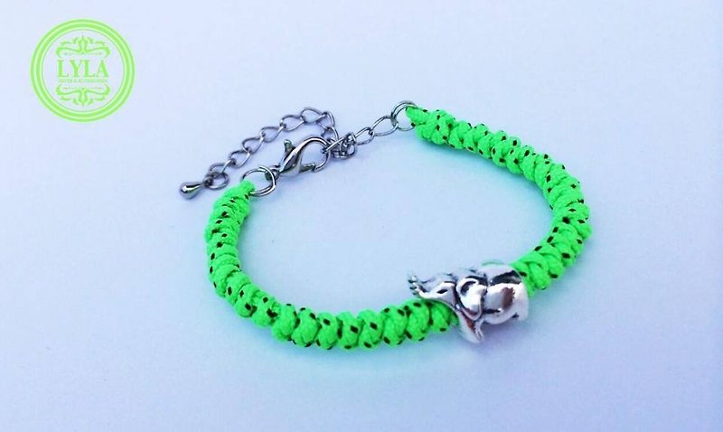 Fluorescent green - thin version braid - Bracelets - Other Materials Green