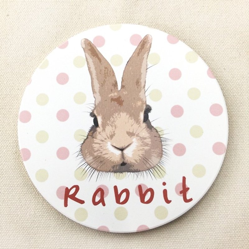 Meng rabbit ceramic absorbent coasters - Coasters - Other Materials 