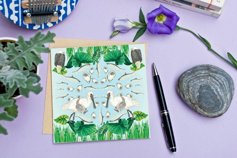 <Nutrition of the Island> Greeting Card/Black-faced Spoonbill (leaflet) - Cards & Postcards - Paper 