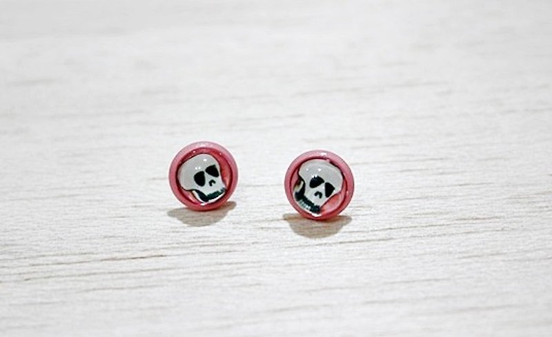 Time Gemstone<Pink Paint Earrings>-Ear Pin Type-Limited X1- - Earrings & Clip-ons - Acrylic Pink