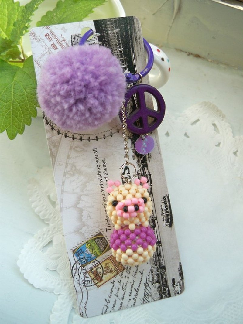 Peace pig (purple) - Charms - Other Materials Purple
