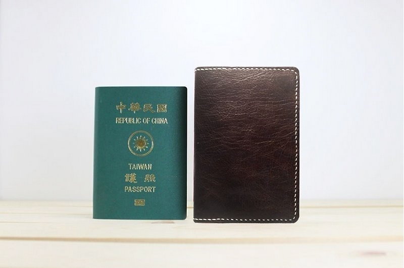 復古手工軟皮護照套 | 深咖啡 - 護照套 - 真皮 咖啡色