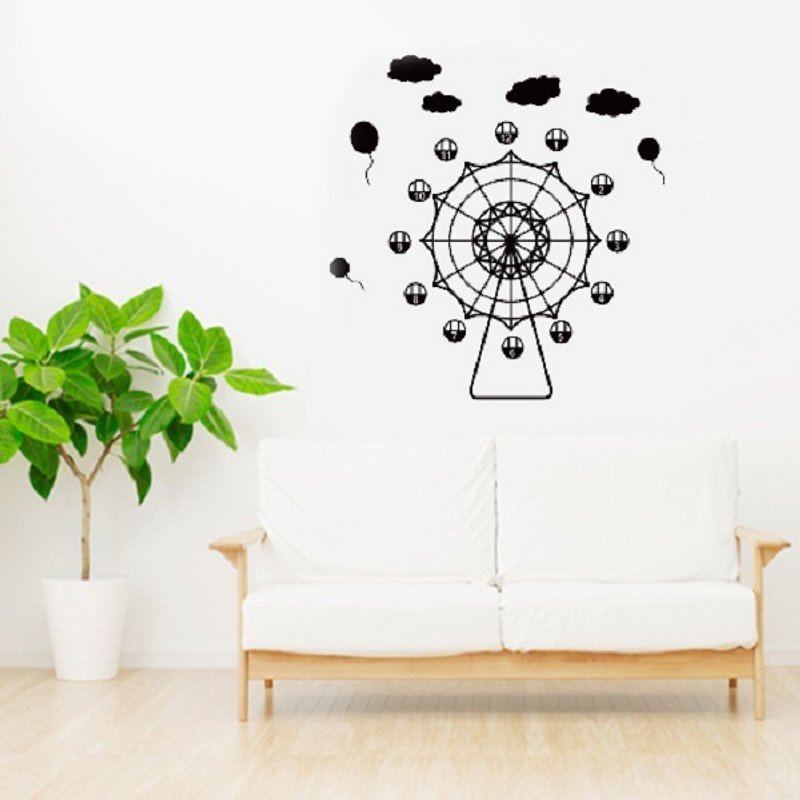 "Smart Design" creative non-marking wall stickers8 colors available for Ferris wheel - Wall Décor - Plastic Red
