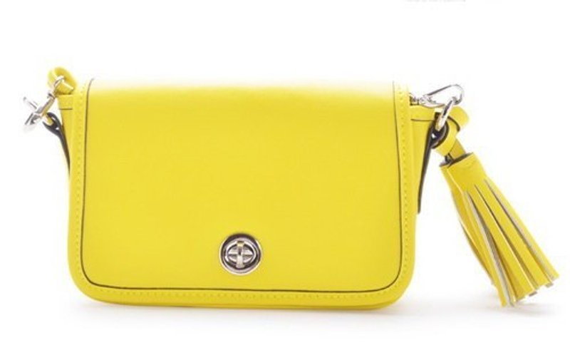 i Brand leather bags: good girl's fashion bag - Betty dual hand shoulder bag / lemon - กระเป๋าถือ - หนังแท้ สีเหลือง