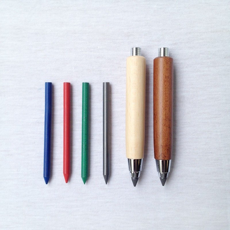 義大利原木按壓式繪圖筆【補充筆芯】 | Francesco Rubinato - 鉛筆/自動鉛筆 - 其他材質 咖啡色