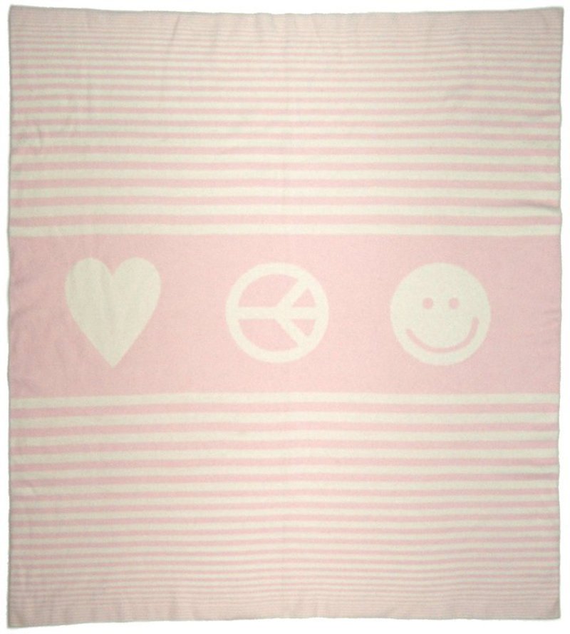 Love, Peace, Joy striped baby blanket | Double pattern - Bedding - Other Materials 