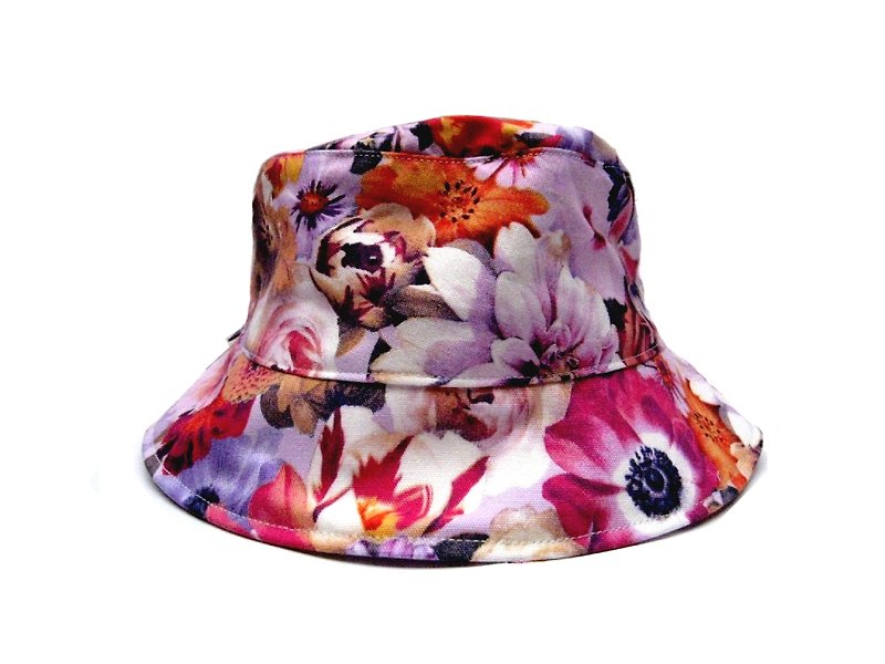 MaryWil Bucket Hat-Summer Flowers(Purple) - Hats & Caps - Other Materials Multicolor