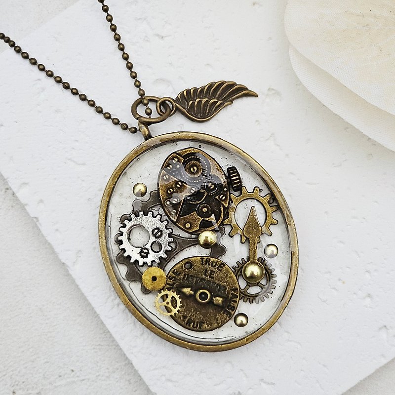 CCS - Steampunk necklace. - Necklaces - Other Materials Brown