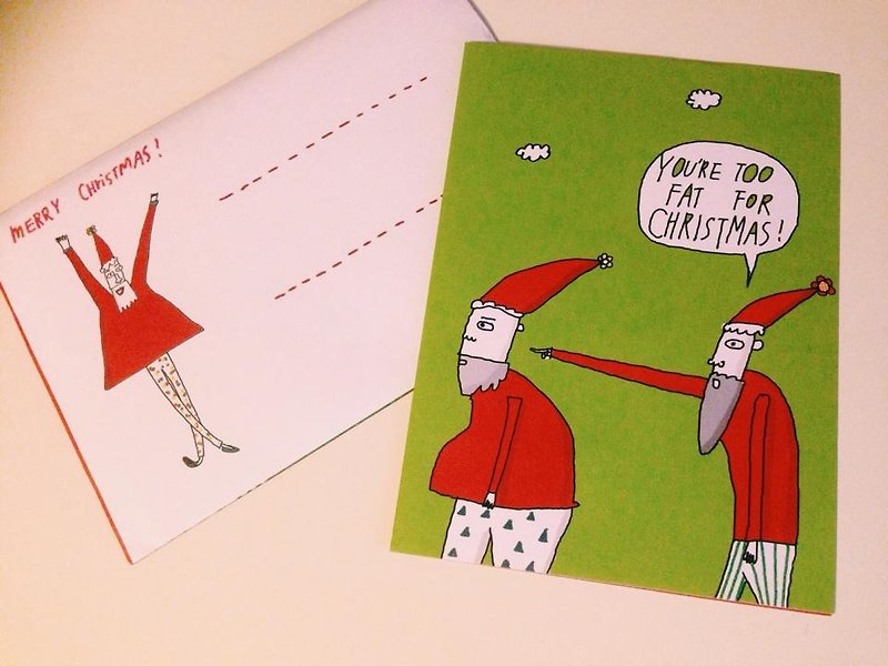你太胖了/聖誕大卡片 - Cards & Postcards - Paper Green