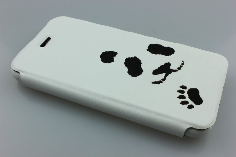 Christmas specials! Japan simultaneously listed clamshell models iPhone 6 / 6S personalized panda protective shell (fresh and simple design) - เคส/ซองมือถือ - หนังแท้ สีเทา
