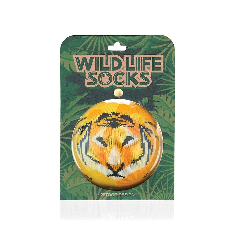WILDLIFE SOCKS_Wildlife socks_tiger - Socks - Cotton & Hemp Yellow