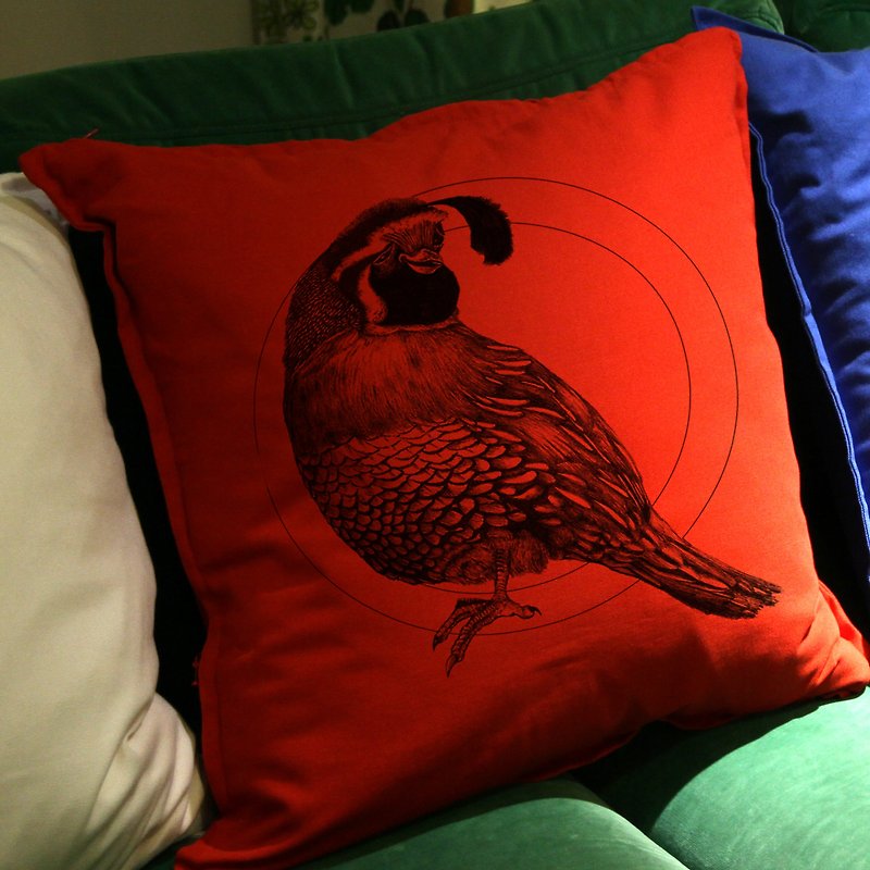 Quail quail hand-painted letters pillow - หมอน - ผ้าฝ้าย/ผ้าลินิน หลากหลายสี