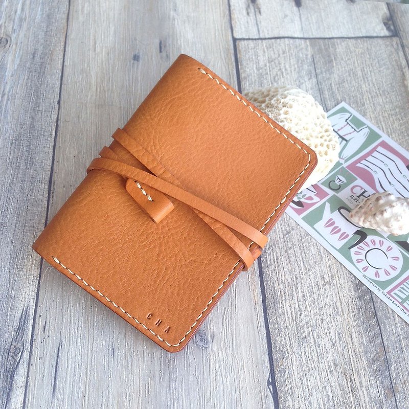 艾曼紐 皮革護照夾 -自然棕 /客製化禮物 - 護照套 - 真皮 咖啡色