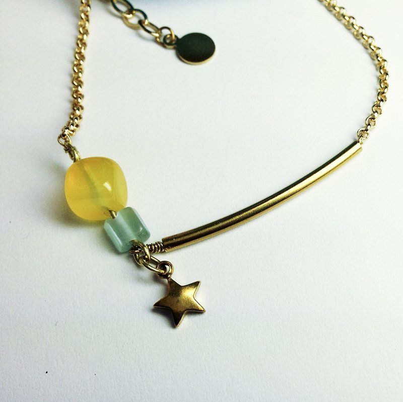 Star wishes. Natural stone brass bracelet ◆◆ Sugar Nok ◆◆ - Bracelets - Gemstone Yellow