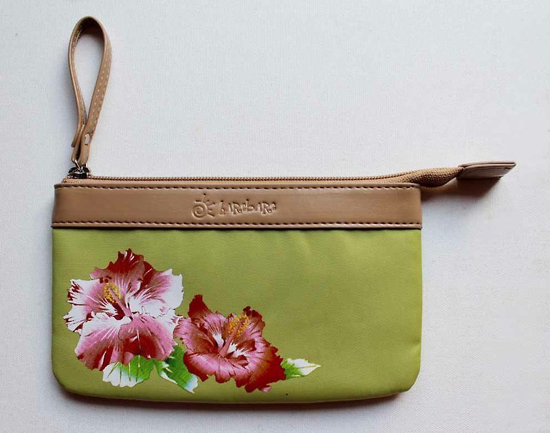 Chameleon series: cosmetic bag: (Fusang) - กระเป๋าถือ - หนังแท้ สีเขียว