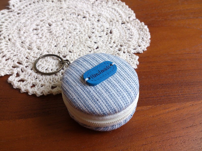 Macaron Charm Zipper Small Jewelry Box| Blueberry| - พวงกุญแจ - วัสดุอื่นๆ สีน้ำเงิน