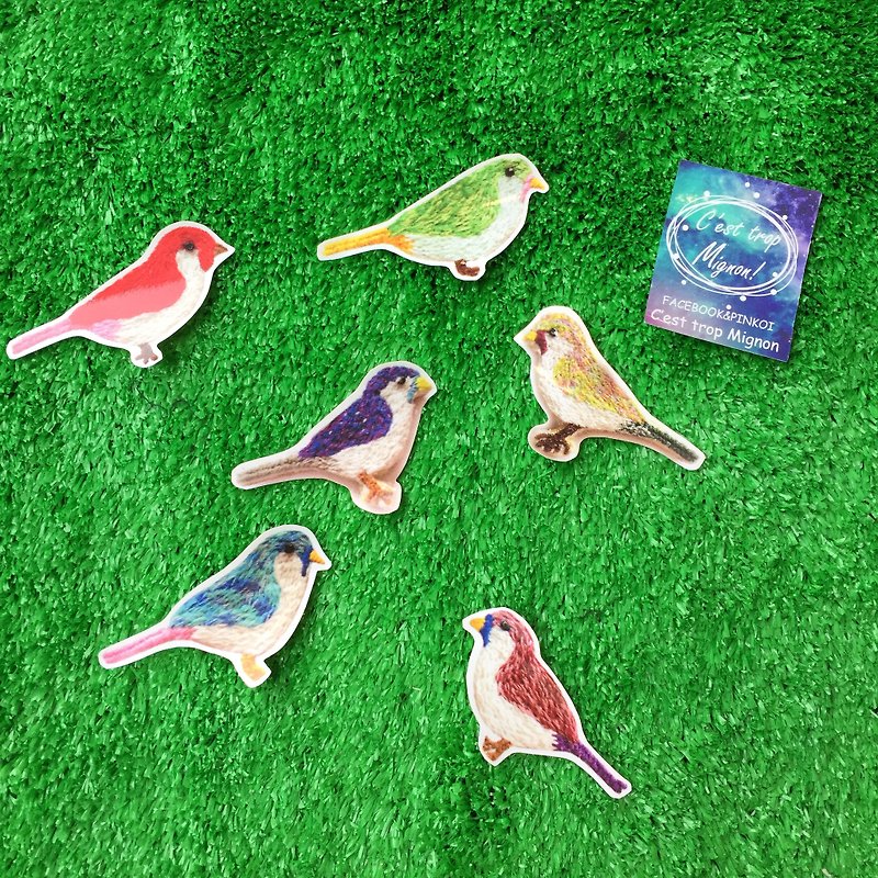 C'est trop Mignon \\ stickers * embroidery hand-painted bird of youth - สติกเกอร์ - กระดาษ หลากหลายสี