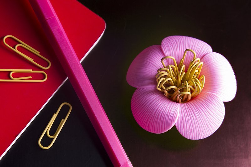 QUALY Camellia – Paper clip set - เข็มกลัด/พิน - พลาสติก ขาว