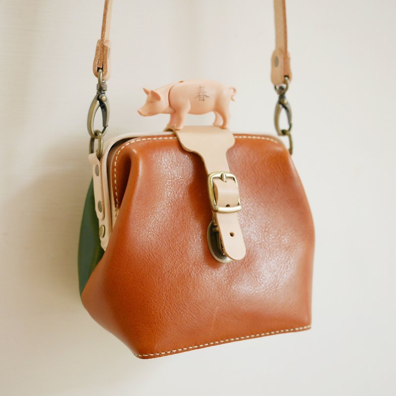 Five-color dice doctor bag - Messenger Bags & Sling Bags - Genuine Leather Orange