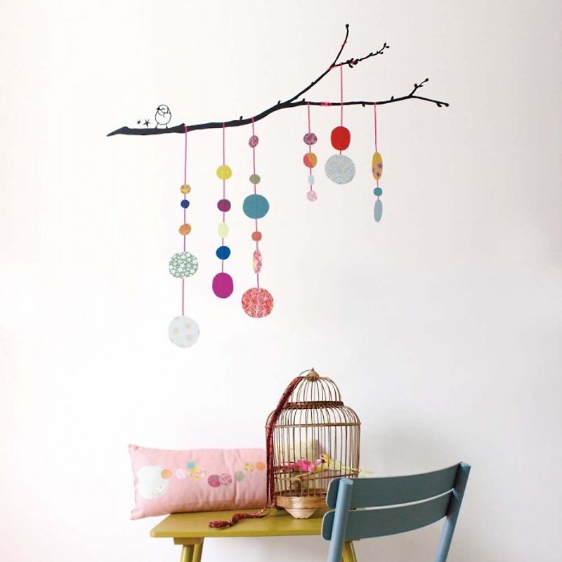 Sweet Deco - Treetops Pearl <. MIMI'lou France playful wall stickers / stickers > - Wall Décor - Paper Multicolor