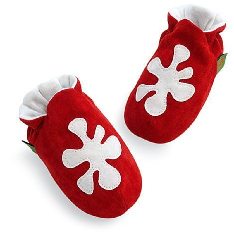 ★Customization★[British Handmade Shoes FunkyFeet Fashions] Red Amoeba Toddler Shoes 0-24M(NT$1750)/ 2-7Y(NT$1950) - รองเท้าเด็ก - วัสดุอื่นๆ สีแดง