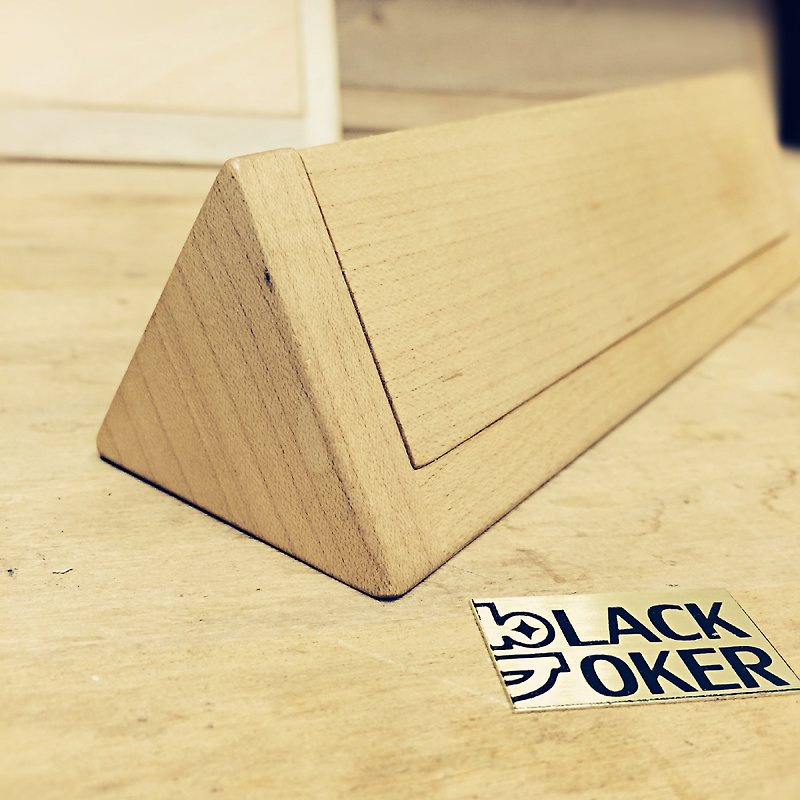 Triangle triangular wooden ruler pencil / Tool Box - Maple (small) - กล่องดินสอ/ถุงดินสอ - ไม้ สีทอง
