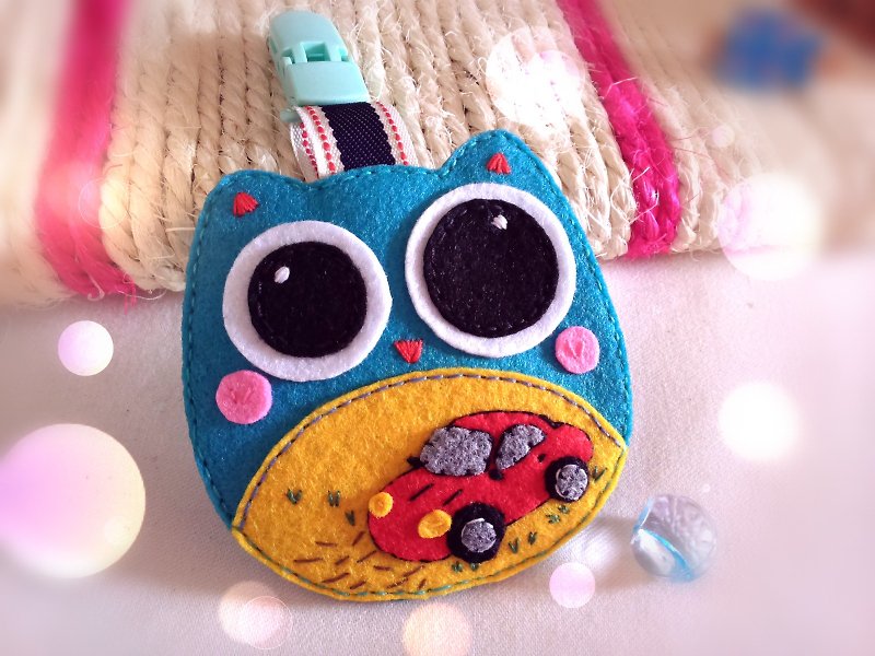 Safe Charm Bag~Owl Charm Bag~Large Style~Blue Green~Non-woven Fabric~Car Model - Other - Other Materials Multicolor