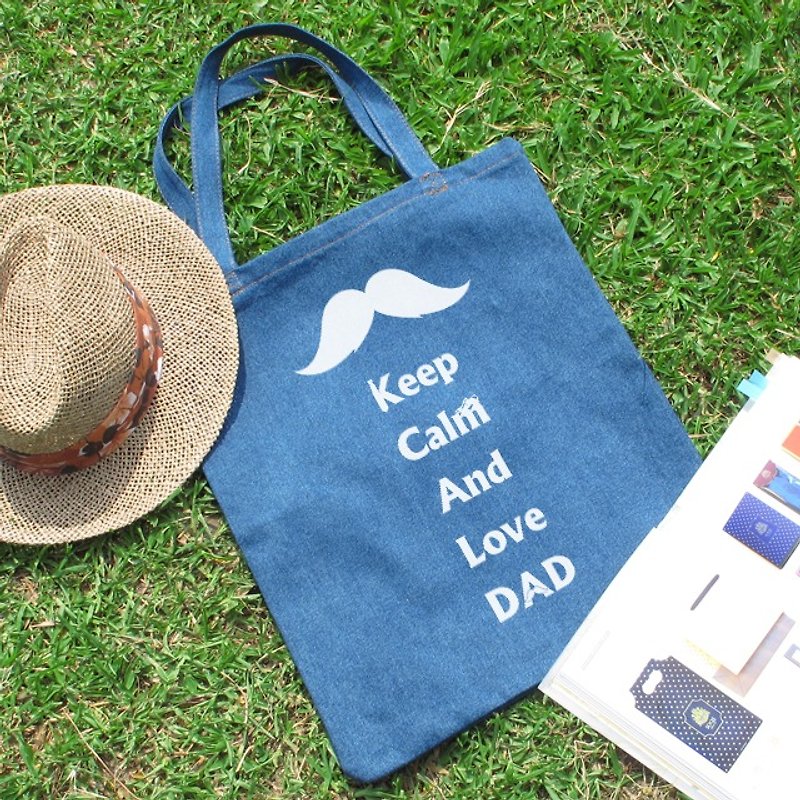 Keep Calm love my father tannic shoulder bag - Clutch Bags - Other Materials 