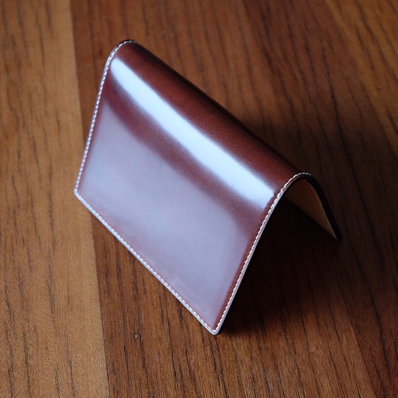 MILDY HANDS - 馬臀皮護照夾 Passport Holder 01 shell cordovan - 護照夾/護照套 - 真皮 咖啡色