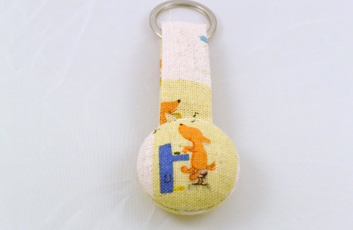 alma-handmade 手感布釦鑰匙圈 - 小狗