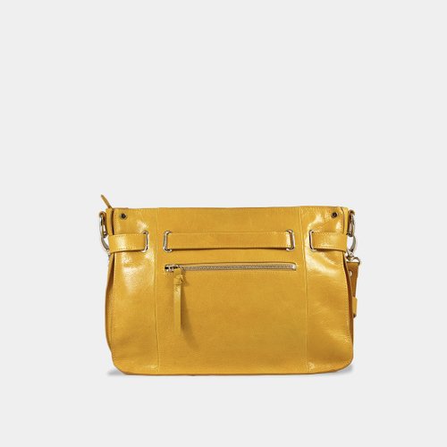 Influxx KAY Classic Leather Satchel / Leather Bag – Spectra Yellow