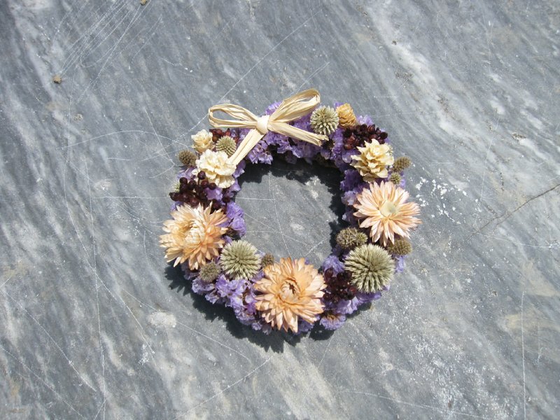 Hi,迷你花園-紫星辰乾燥花圈 - 盆栽/植栽 - 植物．花 