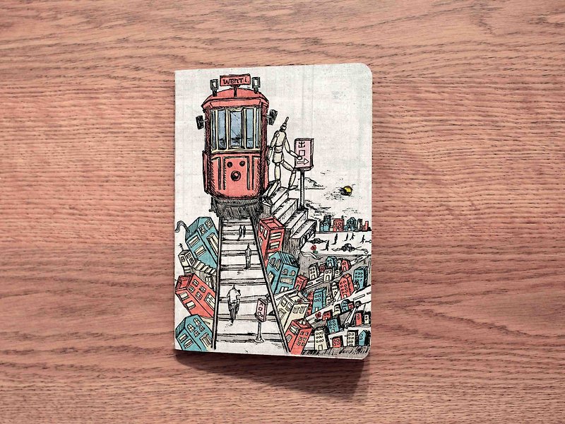 【Stitched notebook】-Life ‧ Path ‧ Cityscape- Act6 - สมุดบันทึก/สมุดปฏิทิน - กระดาษ สีแดง