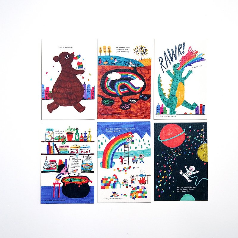 Rainbow postcard set - Cards & Postcards - Paper Multicolor