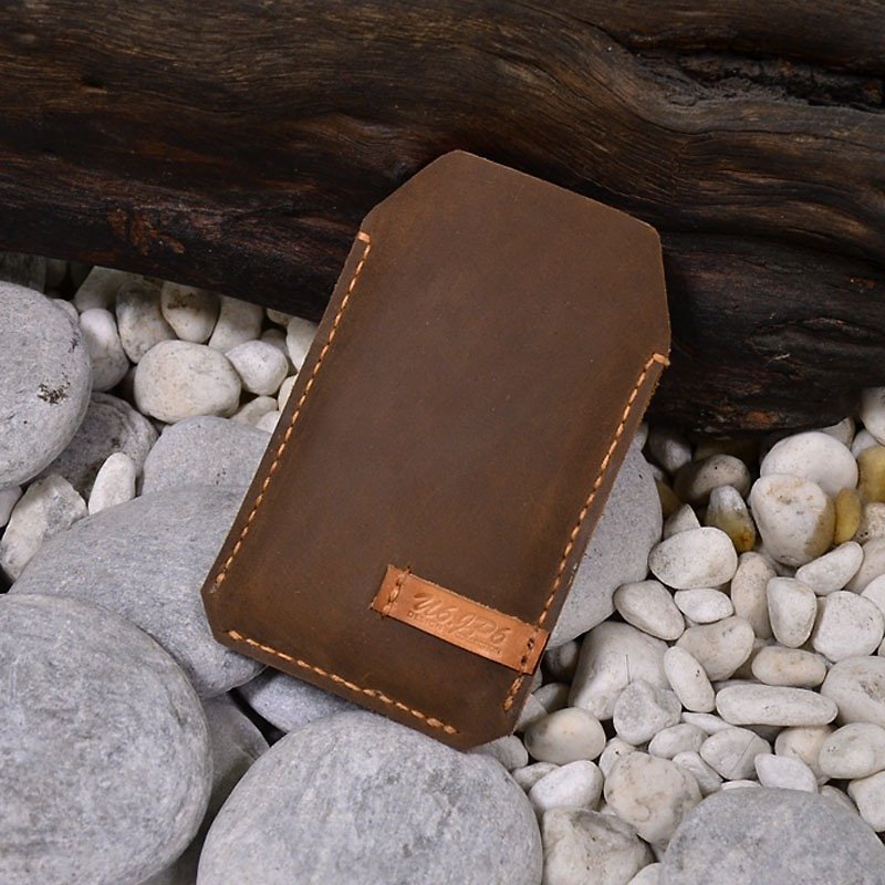 (U6.JP6 handmade leather) iPhone 6 / 6S full manual hand-stitched cowhide leather phone case - Phone Cases - Genuine Leather Brown