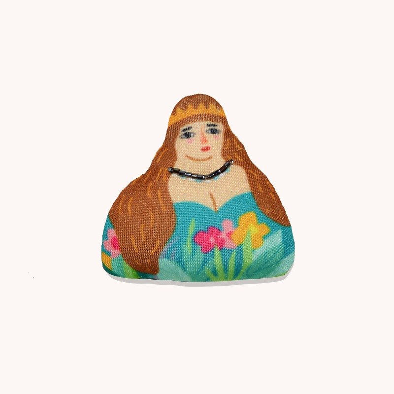 Trouble pin princess illustration printing handmade brooch exquisite gift tin - Brooches - Cotton & Hemp Green