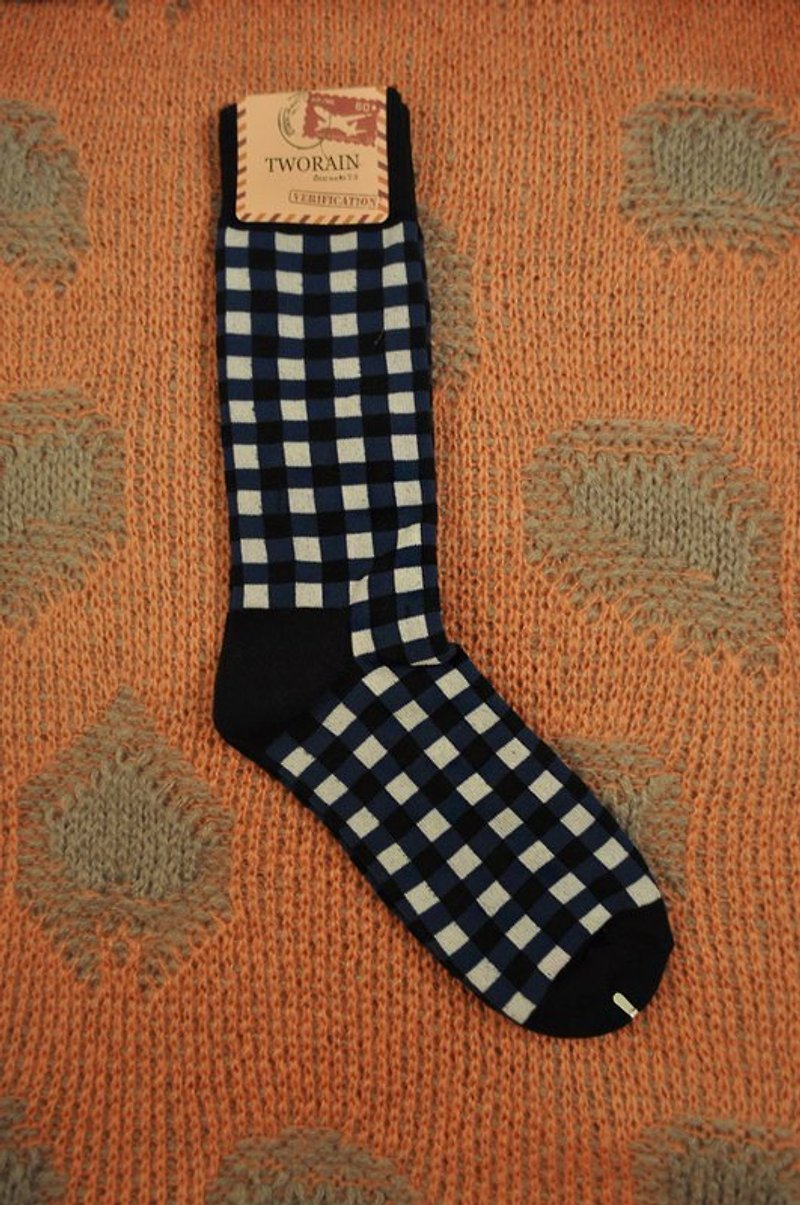 襪子總攻擊．喜羊羊色筆格子紋 - 襪子 - 其他材質 藍色
