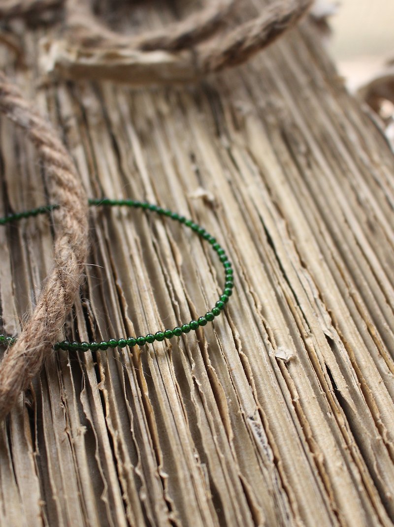 108 perles Green Wan/ Green Stone Stone Bracelet 2MM Fortune Stone - สร้อยข้อมือ - เครื่องเพชรพลอย สีเขียว