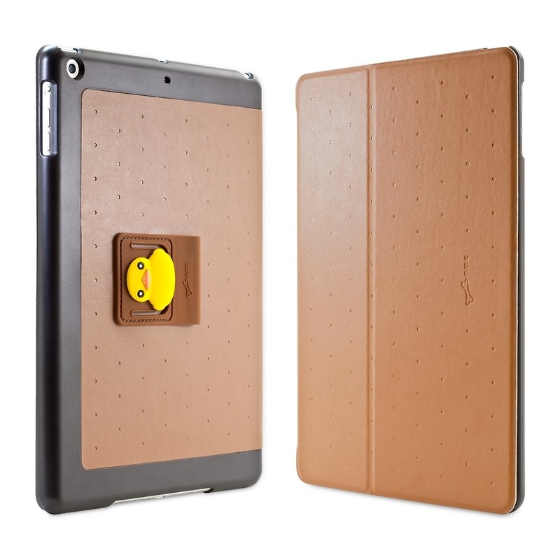 iPad Air can be vertical flip cover Case - Yellow Duck - Other - Silicone Brown
