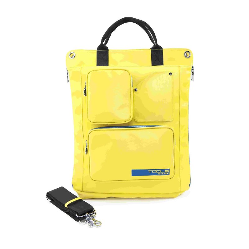 ToolsTottur bag::Water repellent:: Hairline:: Large capacity #黄蓝140101 - กระเป๋าแมสเซนเจอร์ - วัสดุกันนำ้ สีเหลือง