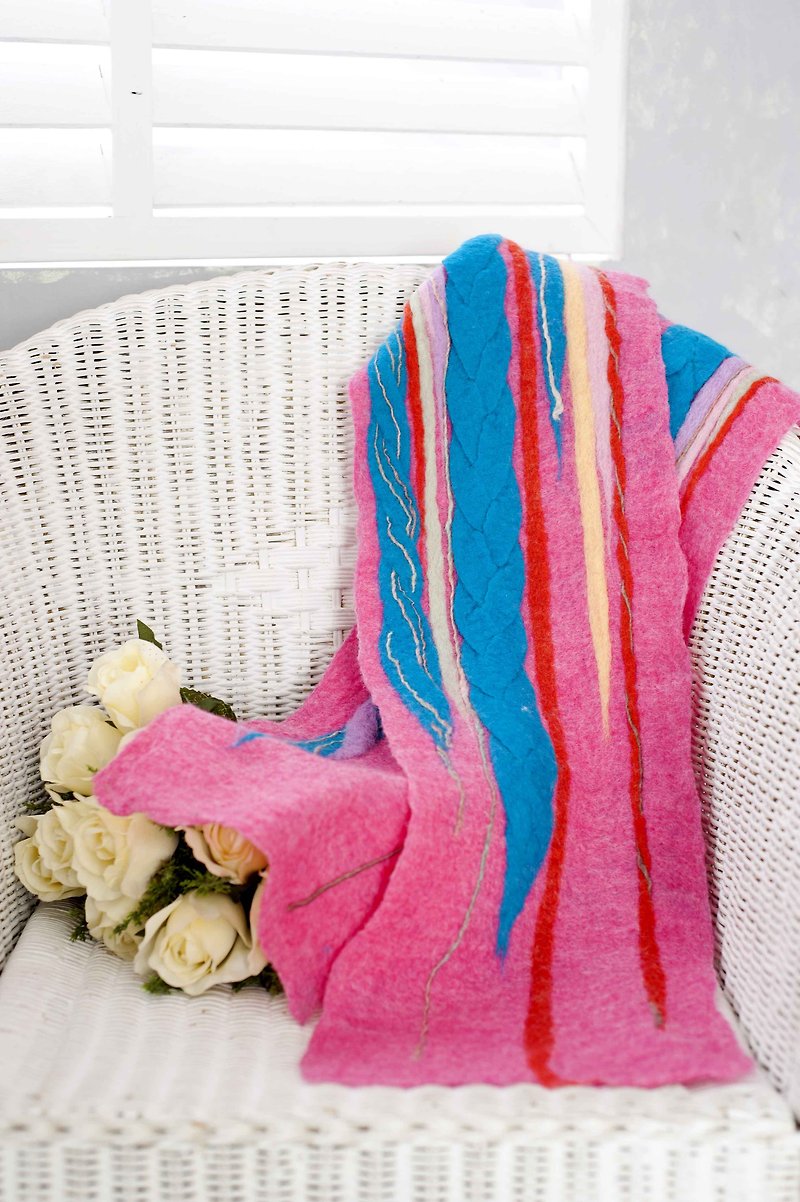 マルチレベル混合織りウールのスカーフスタイル - スカーフ - ウール 