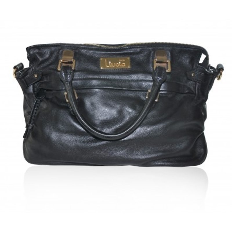 Alda Shoulder Bag Soft Black - กระเป๋าแมสเซนเจอร์ - หนังแท้ สีดำ