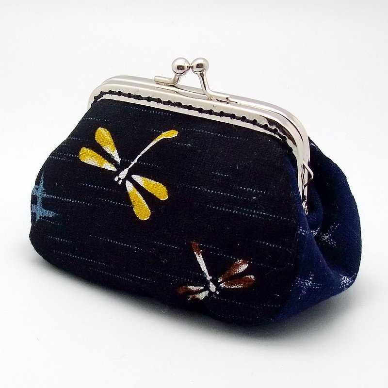 Small clutch / Coin purse (S-273) - กระเป๋าใส่เหรียญ - ผ้าฝ้าย/ผ้าลินิน สีน้ำเงิน