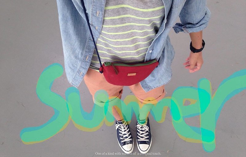 Big watermelon side backpack ◑ (sold out) - Other - Other Materials Red